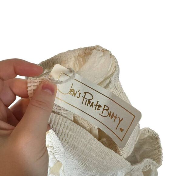 NWT Jen's Pirate Booty Mercury Blouse Jibarita Natural White Cotton Gauze Medium - Picture 7 of 10